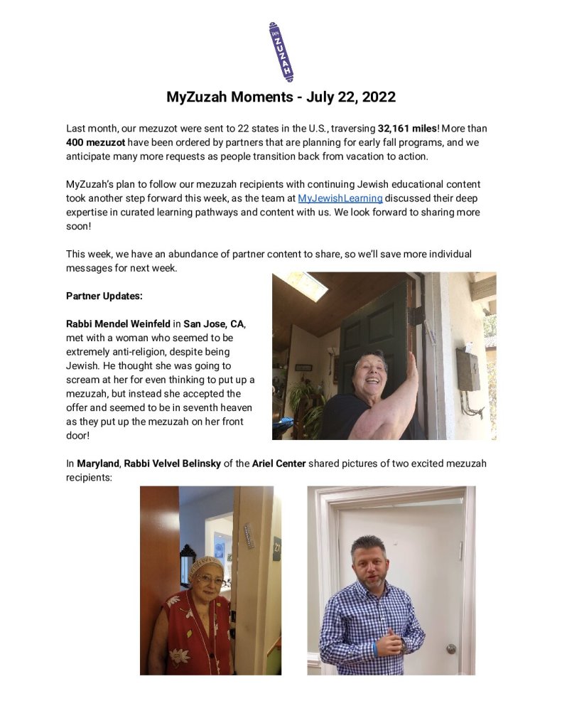 thumbnail of MyZuzah Moments – July 22, 2022